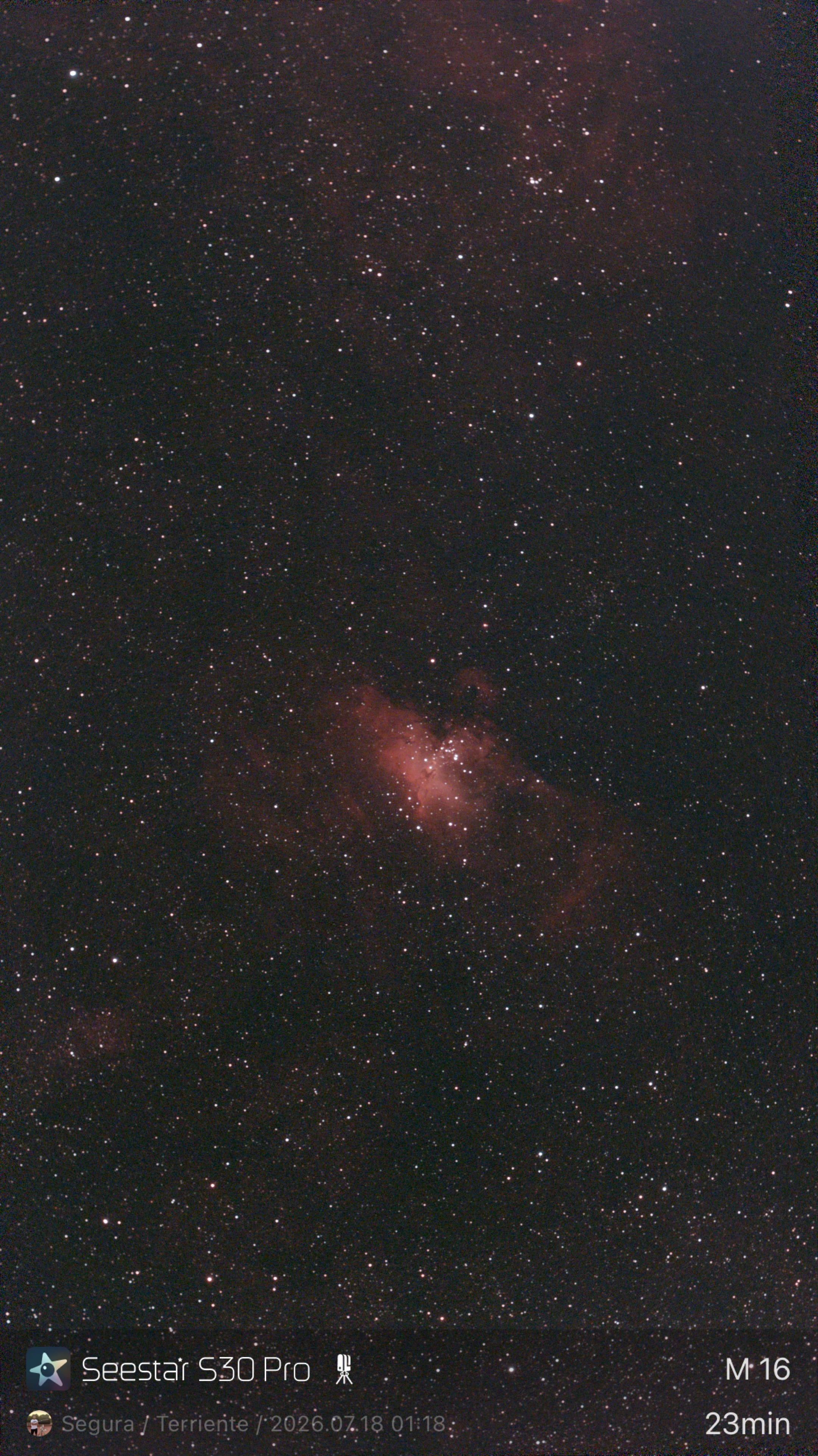 Nebulosa del Águila (M16) capturada con el Seestar S30 Pro
